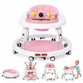 1-Touch Foldable Anti Fall Baby Walker, 7 Adjustable Heights, Portable Design, Anti-Rollover, Music Toy