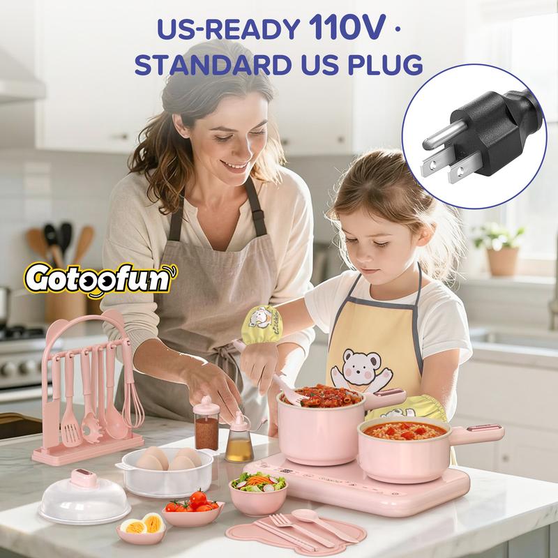 Kids Montessori Kitchen Set with Dual Stoves & Accessories