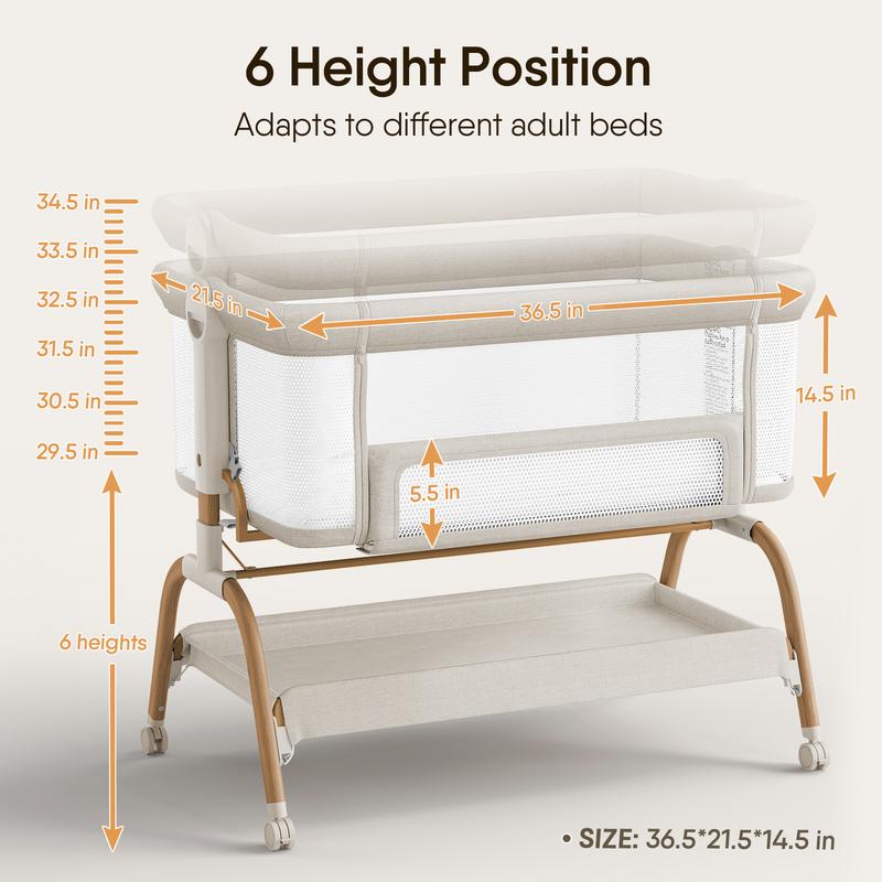 3-in-1 Foldable Portable Crib - 3 in 1 Infant & Toddler Beds